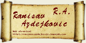 Ranisav Azdejković vizit kartica